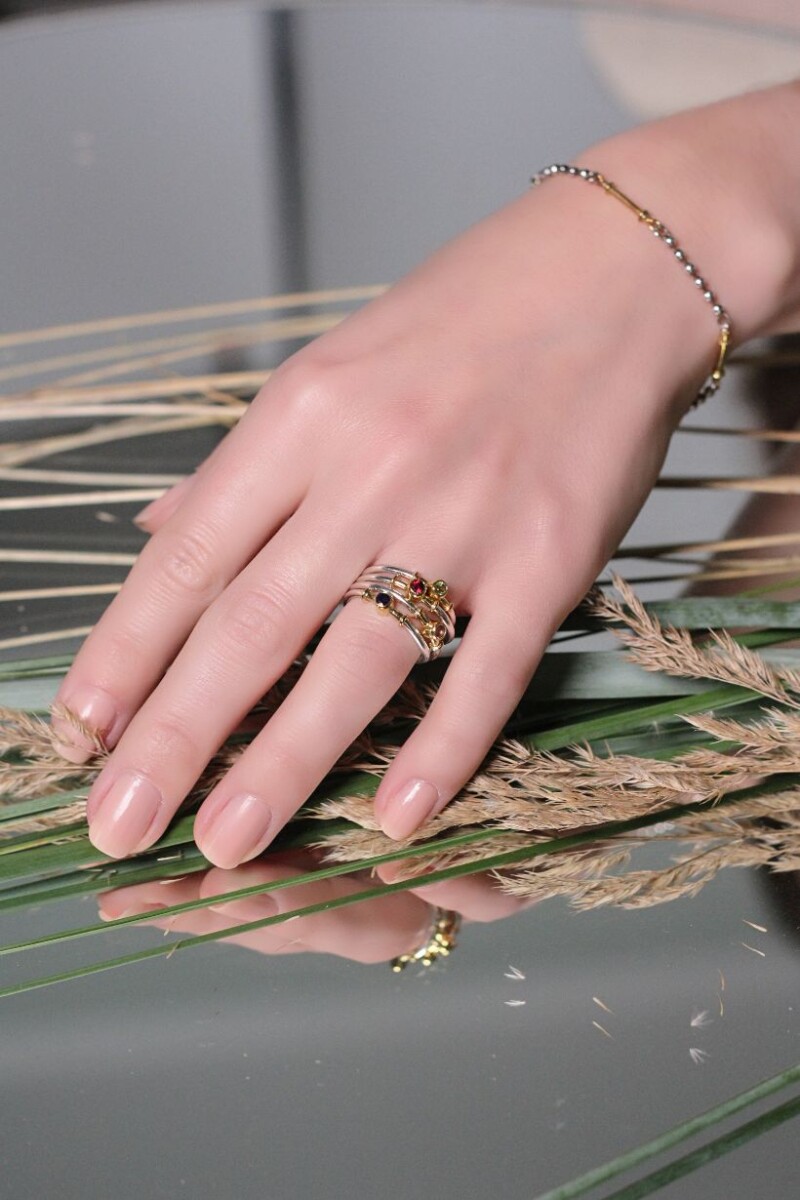 pierścionki z kolekcji Grass z naturalnymi kamieniami MM Sroka Design