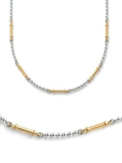 Naszyjnik, kolekcja Grass MM Sroka Design łańcuszek ze srebrnymi i złoconymi elementami