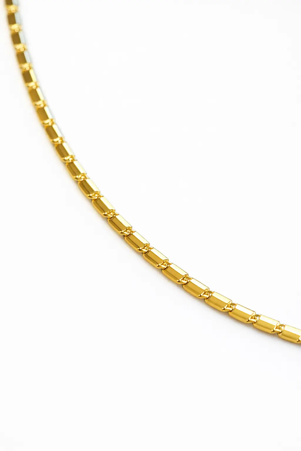 Łańcuszek - blaszki 3mm 2 łańcuszek pozłacany płaski - zbliżenie