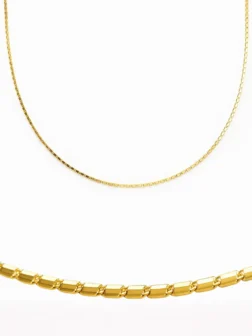 łańcuszek złocony blaszki płytki