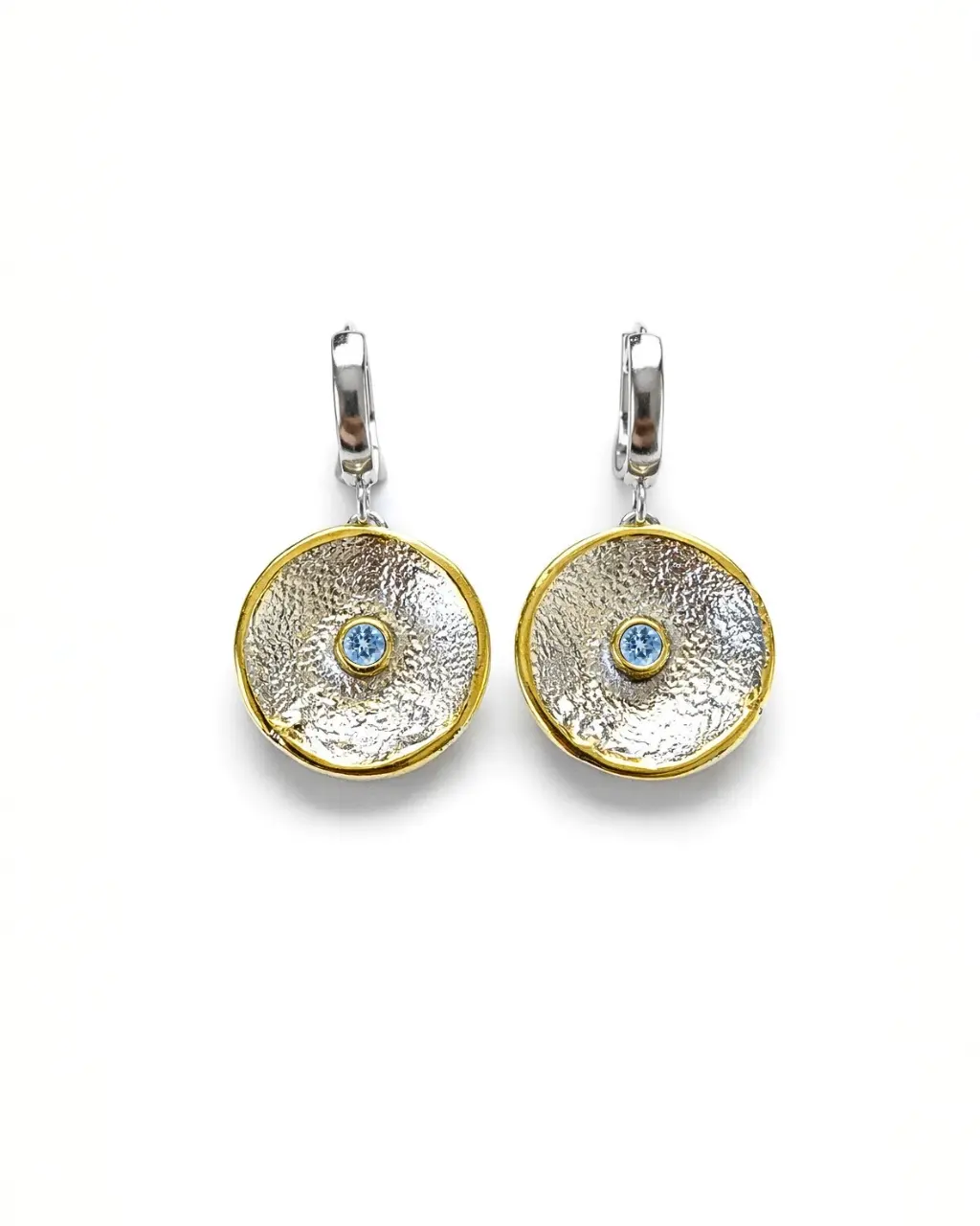 Kolczyki Moon MMKM7 1 Kolczyki srebrne koła z naturalnym kamieniem MM Sroka Design kolekcja Moon