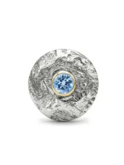 Pierścionek Moon z granatem - księżyc w pełni, światło odbite z polskiej pracowni biżuterii premium MM Sroka Design