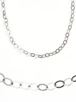 Srebrny naszyjnik łańcuszek z płaskimi ogniwami