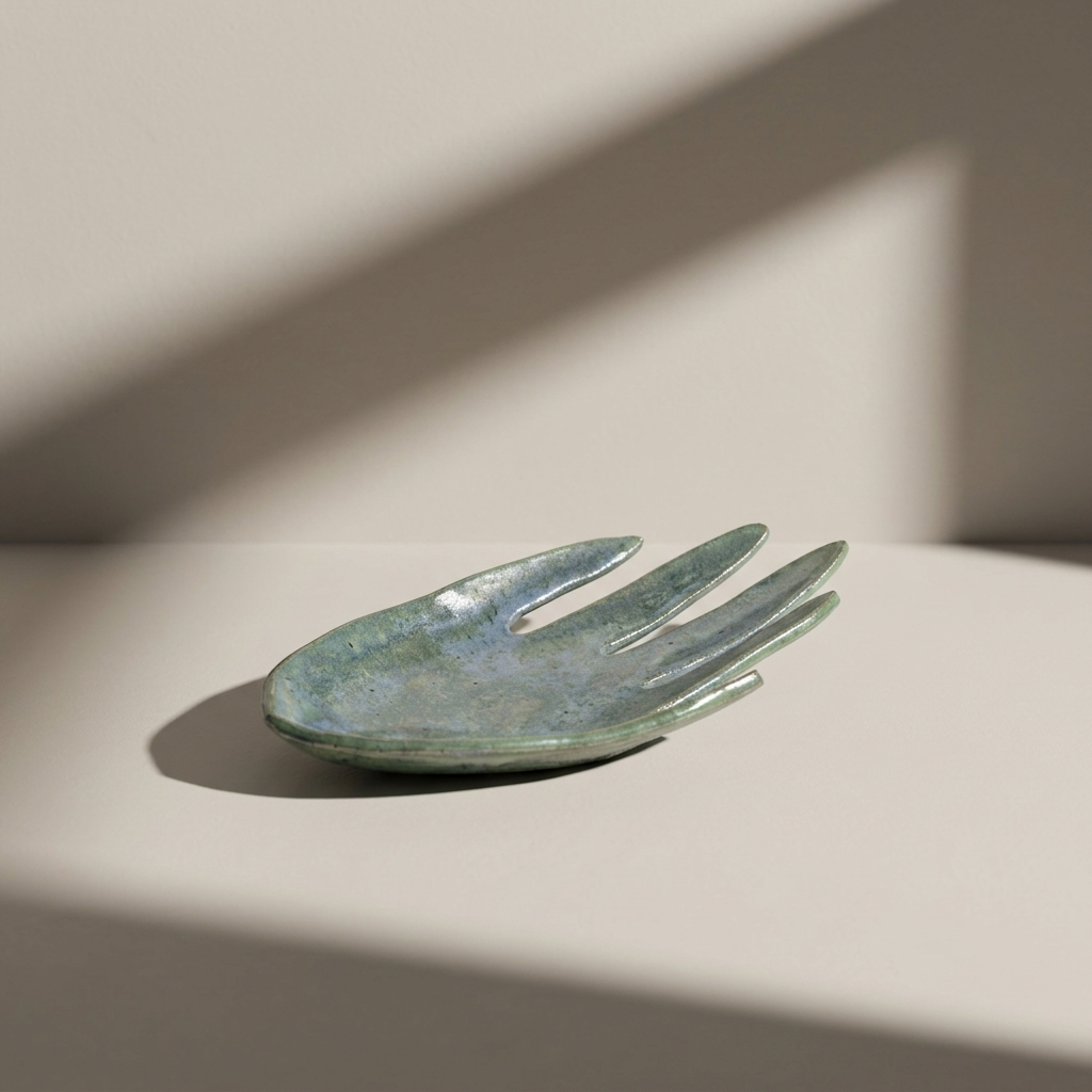 Ceramiczna podstawka - dłoń na biżuterię 2 dłoń na biżuterię